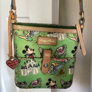 Green Disney Print Dooney and Bourke Crossbody Purse